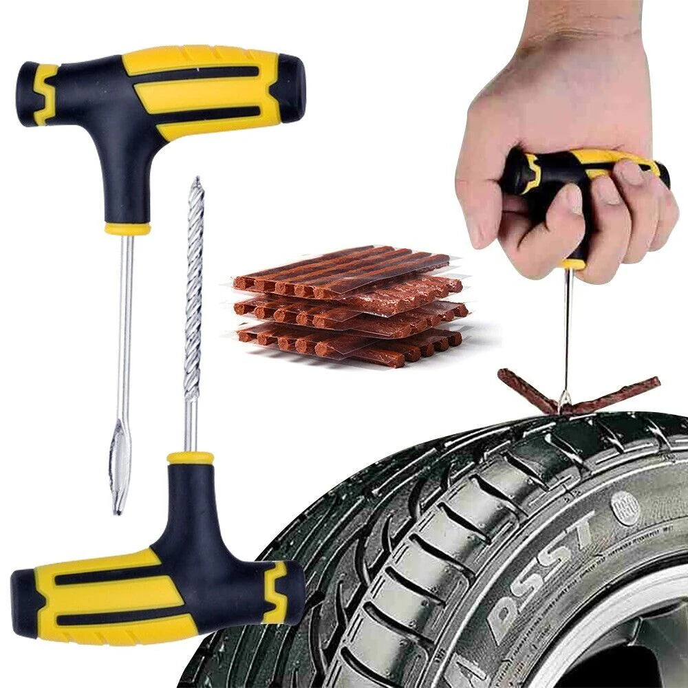 68-Piece Tire Repair Kit for Cars, Trucks, and Motorcycles - Home Use Plug and Patch Solutions