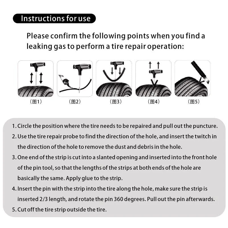 68-Piece Tire Repair Kit for Cars, Trucks, and Motorcycles - Home Use Plug and Patch Solutions