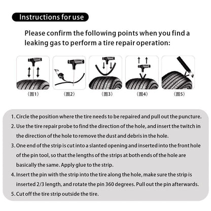 68-Piece Tire Repair Kit for Cars, Trucks, and Motorcycles - Home Use Plug and Patch Solutions