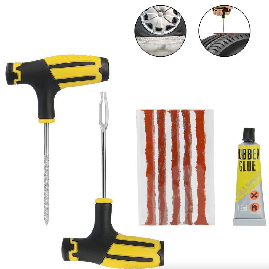 68-Piece Tire Repair Kit for Cars, Trucks, and Motorcycles - Home Use Plug and Patch Solutions
