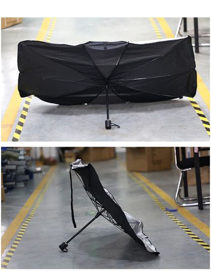 51-Inch Foldable Car Windshield Sun Shade Umbrella Visor Cover