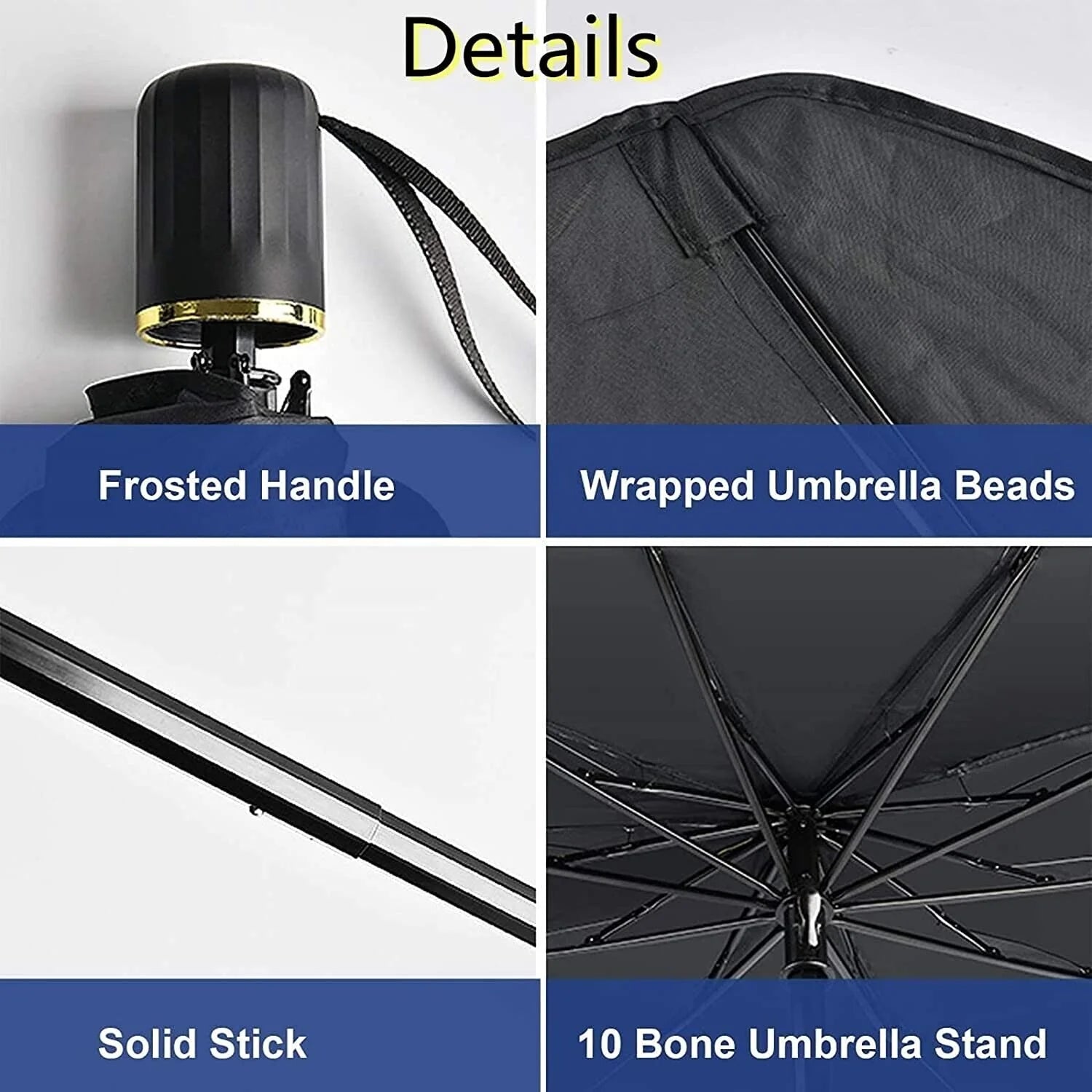 51-Inch Foldable Car Windshield Sun Shade Umbrella Visor Cover