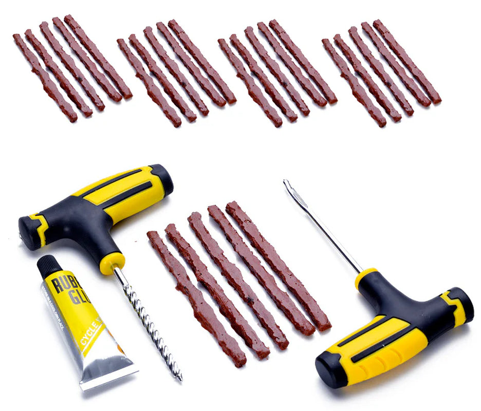 68-Piece Tire Repair Kit for Cars, Trucks, and Motorcycles - Home Use Plug and Patch Solutions
