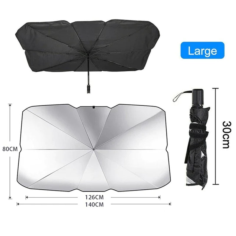 51-Inch Foldable Car Windshield Sun Shade Umbrella Visor Cover