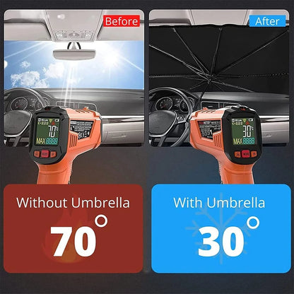 51-Inch Foldable Car Windshield Sun Shade Umbrella Visor Cover