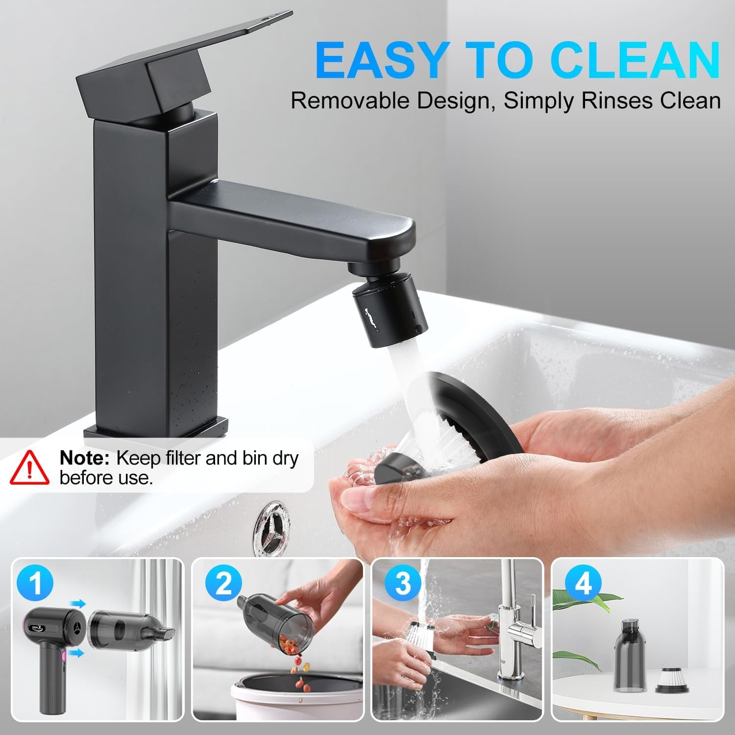 4-in-1 Handheld Car Vacuum Cleaner with 16000Pa Suction Power, 120W Adjustable Speed, LED Light, and Multi-Nozzle Attachments for Home, Office, and Pet Care