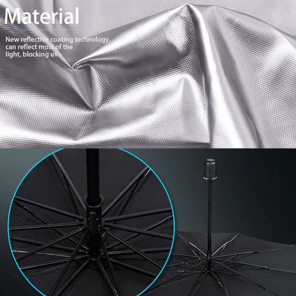 51-Inch Foldable Car Windshield Sun Shade Umbrella Visor Cover